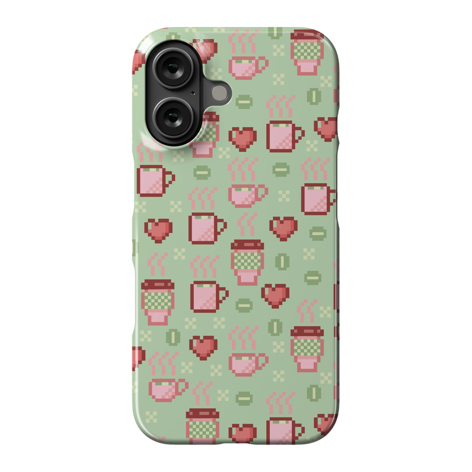 Pastel Coffee Pixel Art Pattern Phone Case